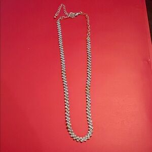 Dazzling rhinestones Silver Chain Necklace